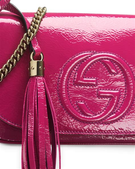 gucci soho patent leather shoulder bag fuchsia|Fuchsia Gucci Bag .